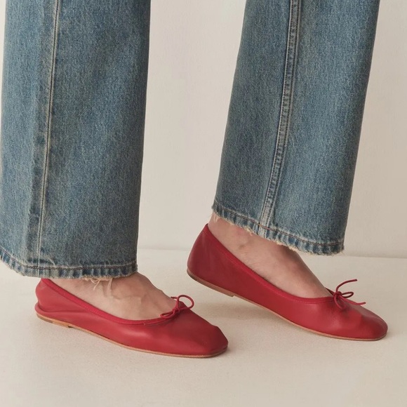 DÔEN Fifi flats, brand new size 6.5, Red Nappa - Picture 3 of 6